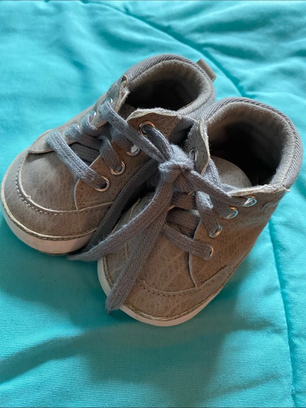 Toddler Lace-Up Canvas Walkers in Black & Beige